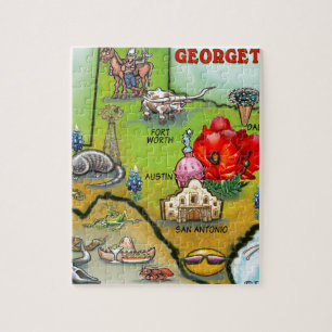 Quebra-cabeça Mapa de Cartões de Georgetown Texas