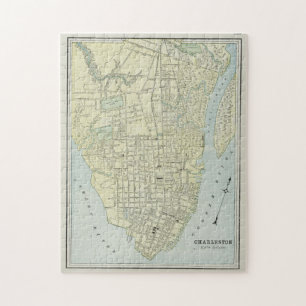 Quebra-cabeça Mapa de Charleston SC (1901)