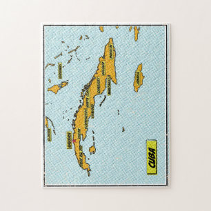 Quebra-cabeça Mapa de Cuba de Quadrinhos Antigos