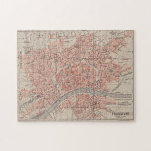 Quebra-cabeça Mapa de Frankfurt da Alemanha (1900)