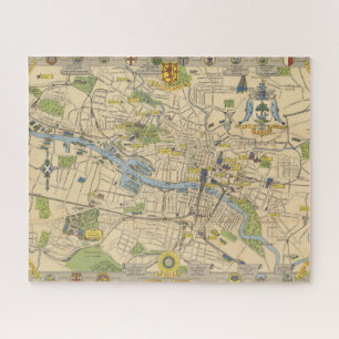 Quebra-cabeça Mapa de Glasgow, Inglaterra
