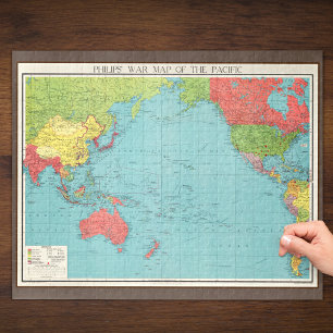 Quebra-cabeça Mapa de Guerra da Philips do Pacífico, 1945