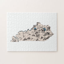 Mapa de Imagens Vintage do Kentucky Shaped Kentuck