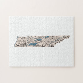 Quebra-cabeça Mapa de Imagens Vintage do Tennessee Shaped