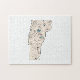 Quebra-cabeça Mapa de Imagens Vintage em Forma de Vermont
