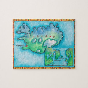 Quebra-cabeça Mapa de Islândia