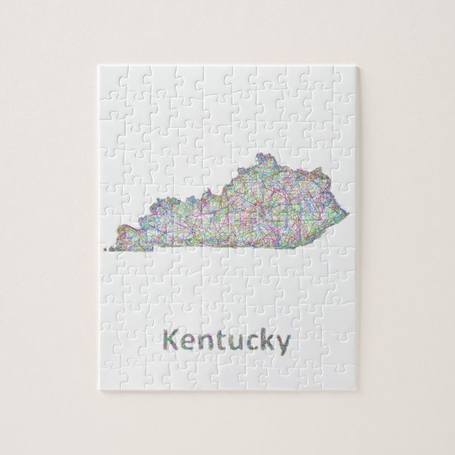 Quebra-cabeça Mapa de Kentucky (Vertical)