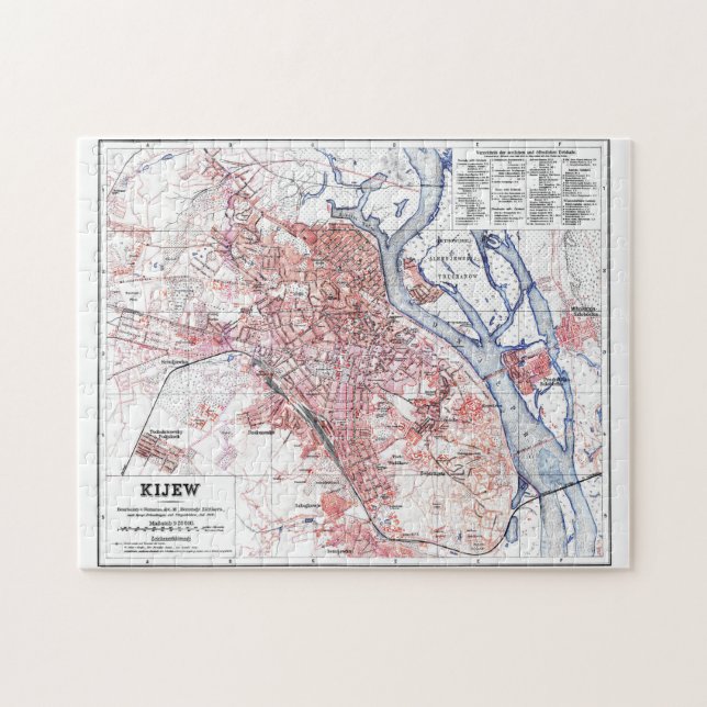 Quebra-cabeça Mapa de Kiev Ucrânia (1918) (Horizontal)