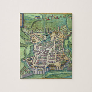 Quebra-cabeça Mapa de La Rochelle, 'de Civitates Orbis Terrarum