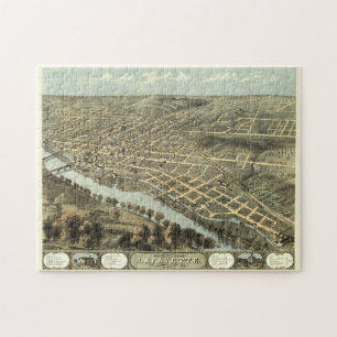 Quebra-cabeça Mapa de Lafayette Indiana (1868)