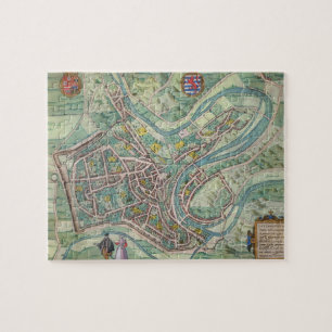 Quebra-cabeça Mapa de Luxembourg, 'de Civitates Orbis Terrarum