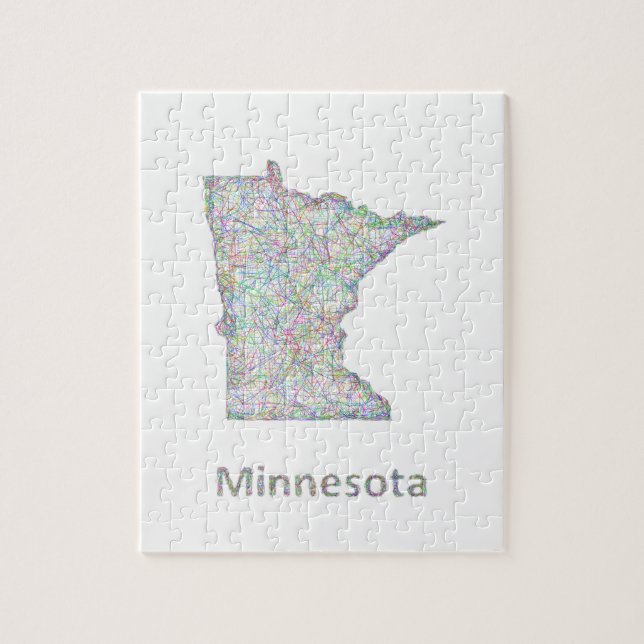 Quebra-cabeça Mapa de Minnesota (Vertical)