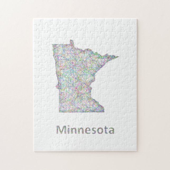Quebra-cabeça Mapa de Minnesota (Vertical)