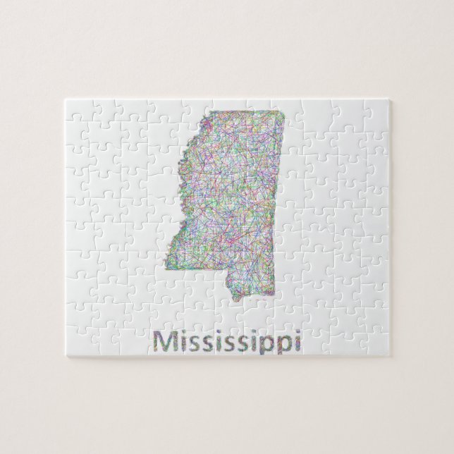 Quebra-cabeça Mapa de Mississippi (Horizontal)