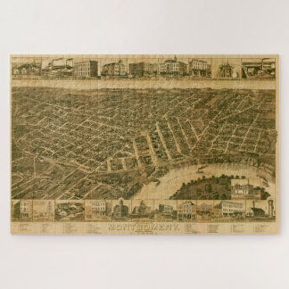 Quebra-cabeça Mapa de Montgomery, Capital do Alabama (1887)