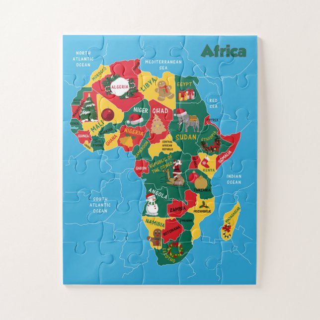 Quebra-cabeça Mapa de Natal de África (Vertical)