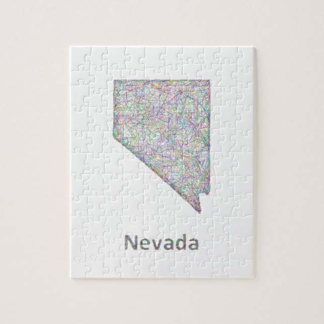 Quebra-cabeça Mapa de Nevada (Vertical)
