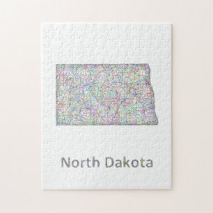 Quebra-cabeça Mapa de North Dakota