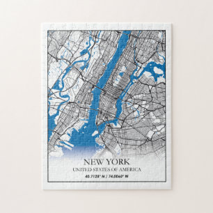 Quebra-cabeça Mapa de Nova York NY EUA para Viagem dos Estados U