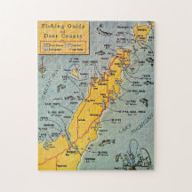 "Mapa de Pesca do Condado de Door 11x14 Jigsaw Puz