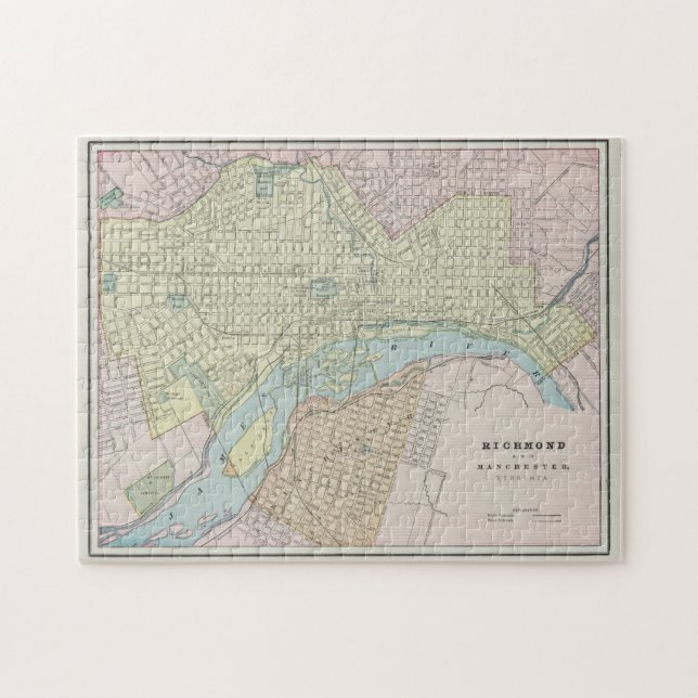 Quebra-cabeça Mapa de Richmond VA (1901) (Horizontal)