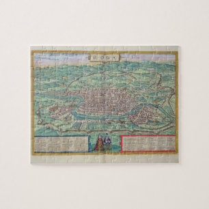 Quebra-cabeça Mapa de Roma, de "Civitates Orbis Terrarum" pelo