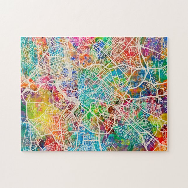 Quebra-cabeça Mapa de ruas de Roma Italia (Horizontal)