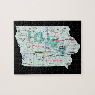 Quebra-cabeça Mapa de um estado a outro de Iowa