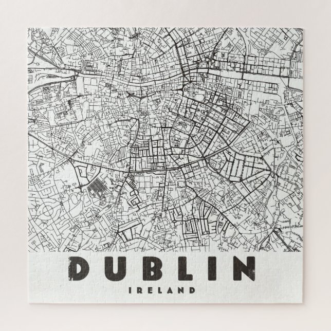 Quebra-cabeça Mapa de Viagem Antigo de Dublin Irlanda (Vertical)