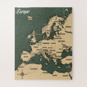 Quebra-cabeça Mapa de viagem vintage da Europa