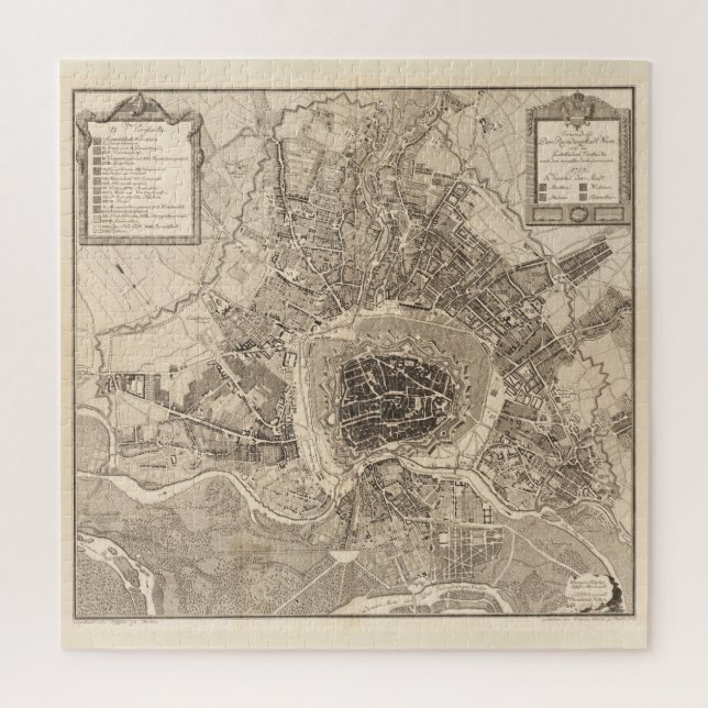 Quebra-cabeça Mapa de Viena da Áustria (1783) (Vertical)