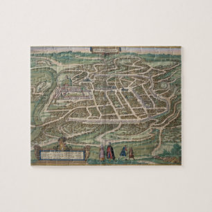 Quebra-cabeça Mapa de Vilnius, Lithuania, 'de Civitates Orbis T