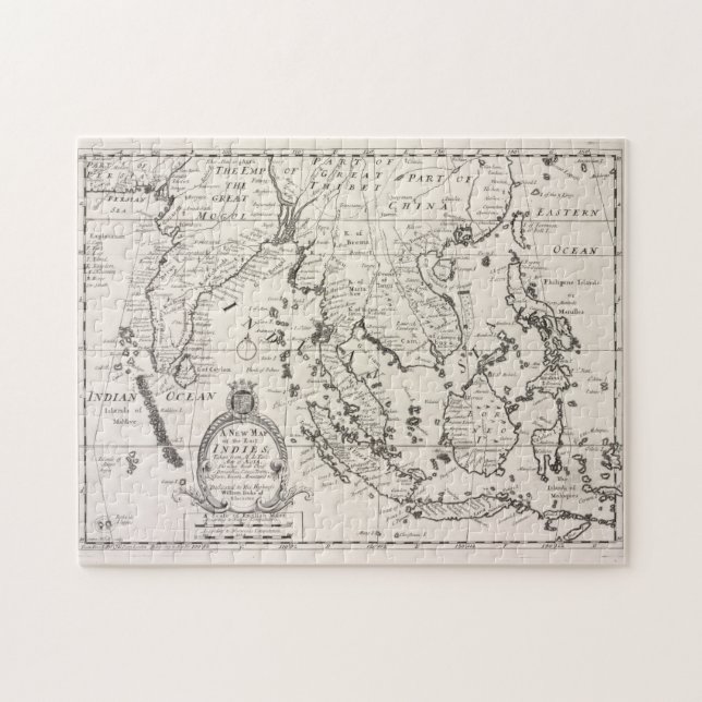 Quebra-cabeça Mapa de Vintage da Indonésia (1700) (Horizontal)