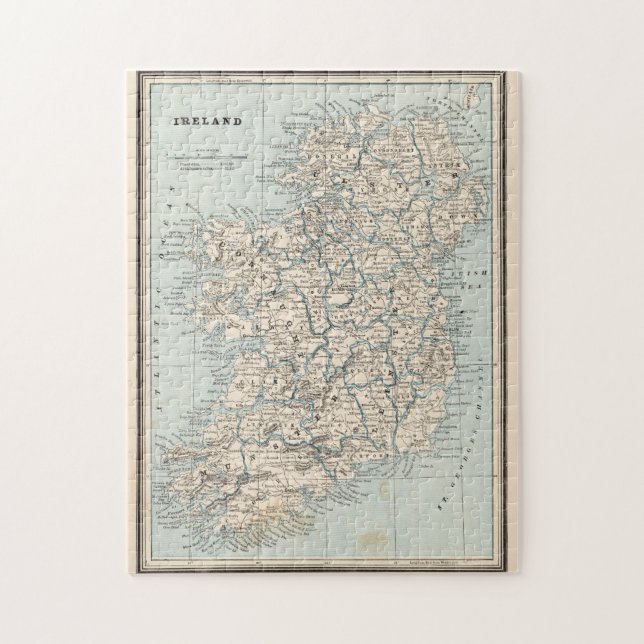 Quebra-cabeça Mapa de Vintage da Irlanda (1893) (Vertical)