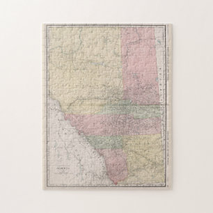 Quebra-cabeça Mapa de Vintage de Alberta no Canadá (1912)