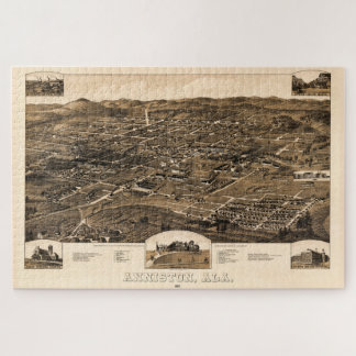 Quebra-cabeça Mapa de Vintage de Anniston, Alabama (1887)