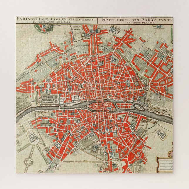 Quebra-cabeça Mapa de Vintage de Paris (1721-1774) (Vertical)