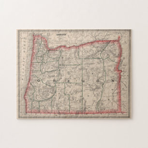 Quebra-cabeça Mapa de Vintage do Oregon (1883)