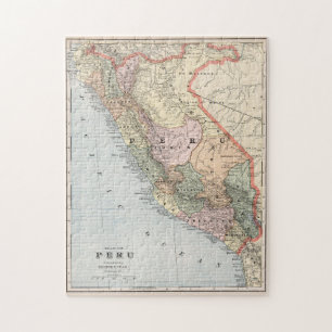 Quebra-cabeça Mapa de Vintage do Peru (1901)