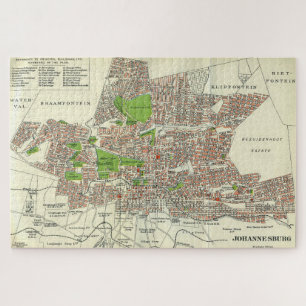 Quebra-cabeça Mapa de Vintage Johannesburg na África do Sul (19