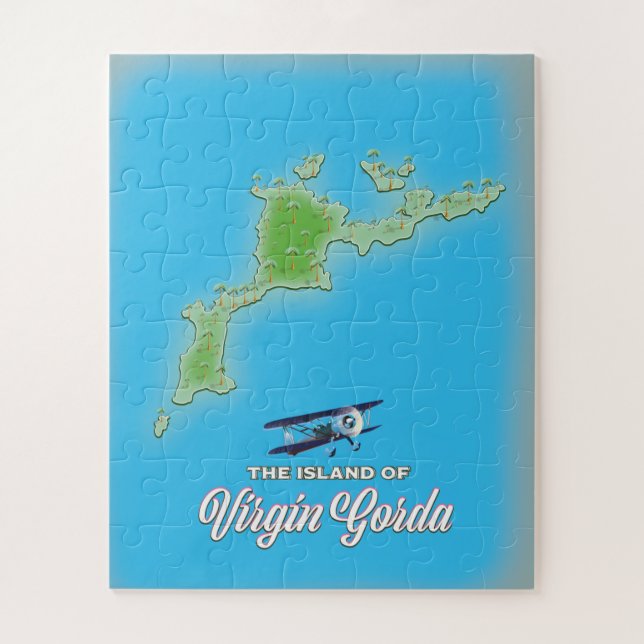 Quebra-cabeça Mapa de Virgin Gorda (Vertical)