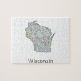 Quebra-cabeça Mapa de Wisconsin