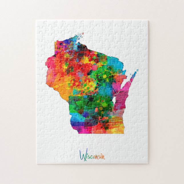 Quebra-cabeça Mapa de Wisconsin (Vertical)