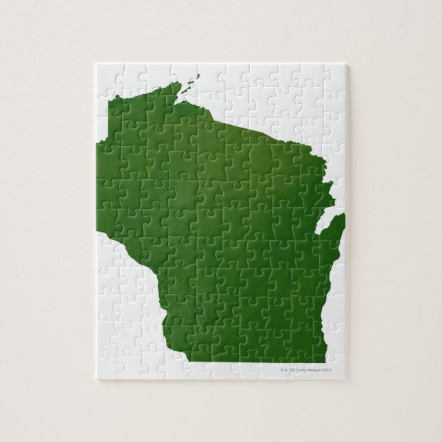 Quebra-cabeça Mapa de Wisconsin (Vertical)