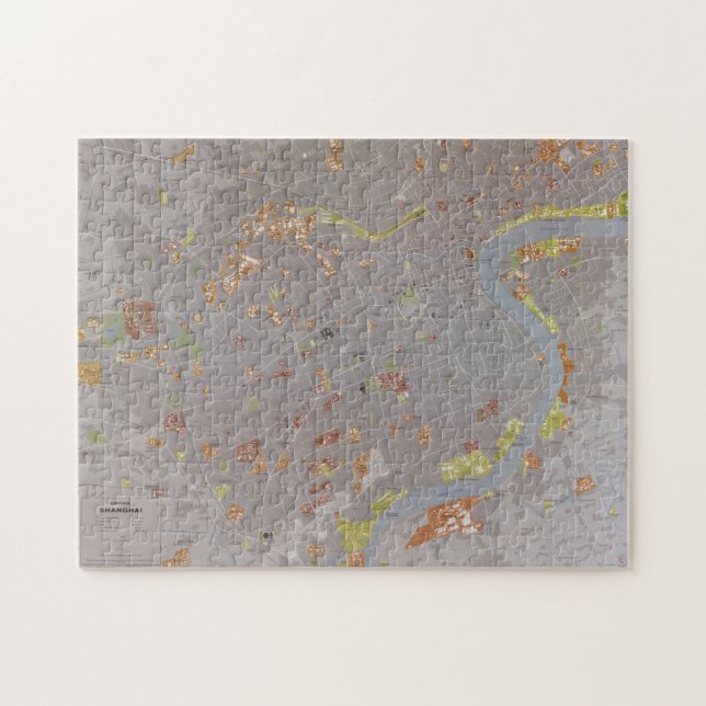 Quebra-cabeça Mapa de Xangai na China (1983) (Horizontal)
