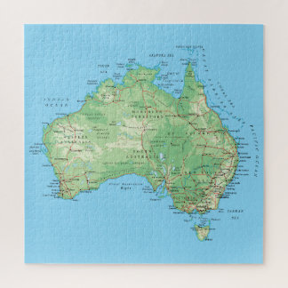 Quebra-cabeça Mapa detalhado da Austrália