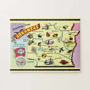 Quebra-cabeça Mapa do Arkansas 11x14