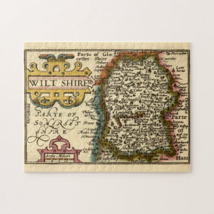 Quebra-cabeça Mapa do Atlas Antiquário Antigo do Condado de Wilt