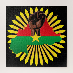 Quebra-cabeça Mapa do Burkina Faso, Bandeira e Resistência à Rev