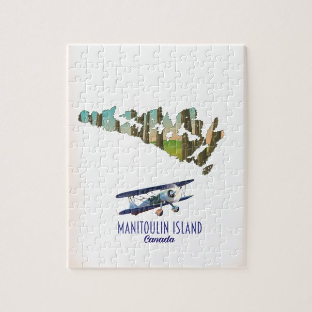 Quebra-cabeça Mapa do Canadá na Ilha Manitoulin (Vertical)